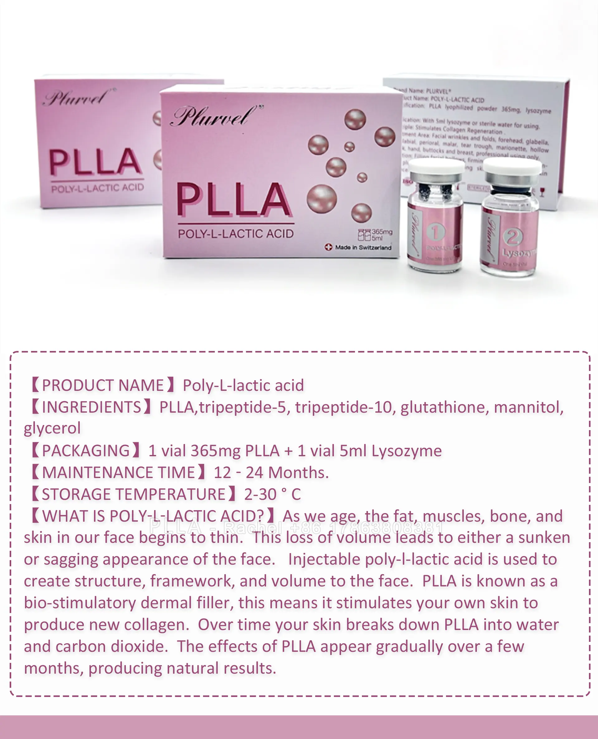 PLLA Poly-L-Lactic Acid Powder 365mg PLLA + 5ml Lysozyme — PLLA product image 3