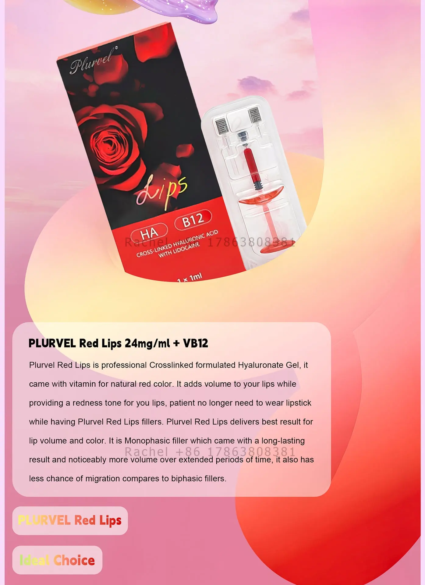 Red Lips Monophase Crosslinked HA Filler — Monophase HA / Red Lips product image 3